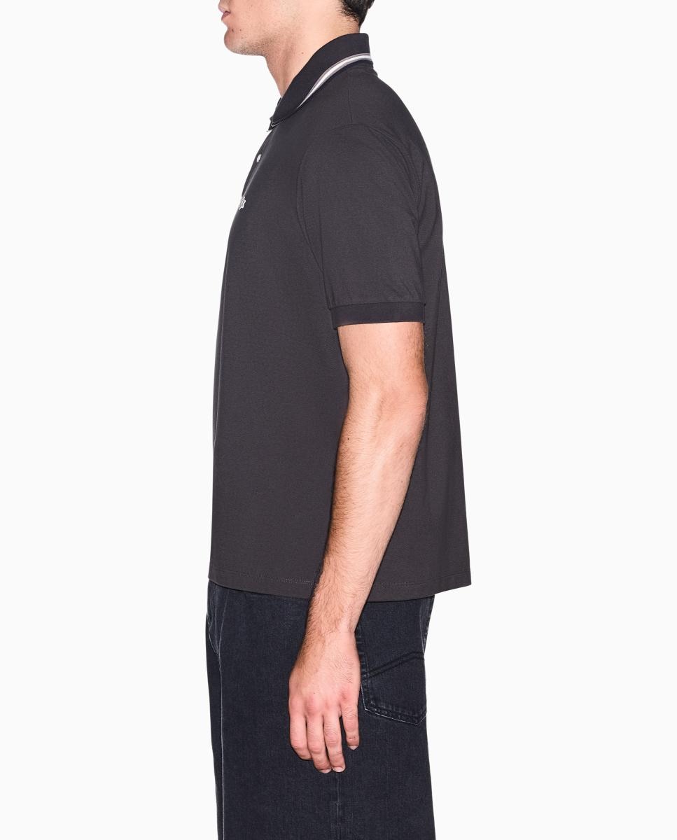 Polo piqué de manga corta con logo en el pecho - Armani Exchange - Marrón Marrón-4