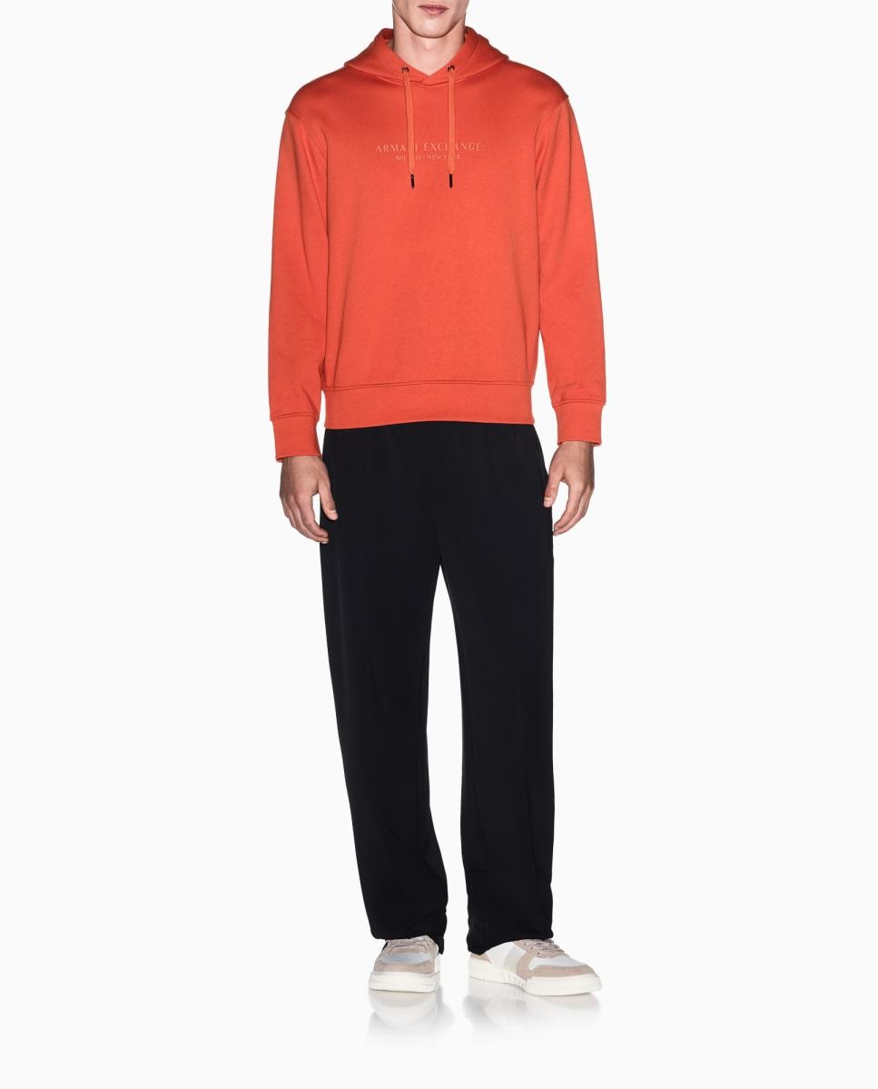 Sweatshirt com Logótipo a Condizer e com Capuz Laranja-1