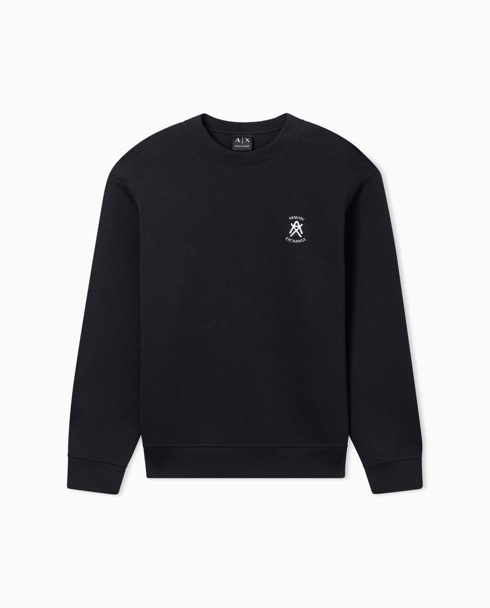 Sweatshirt de Decote Redondo e Corte Regular Preto-3