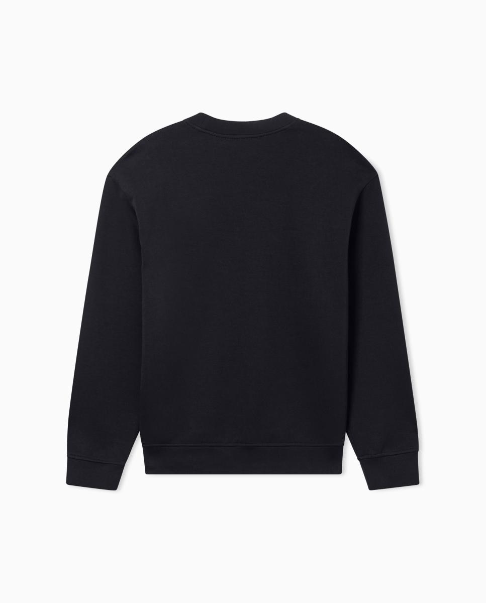 Sweatshirt de Decote Redondo e Corte Regular Preto-4