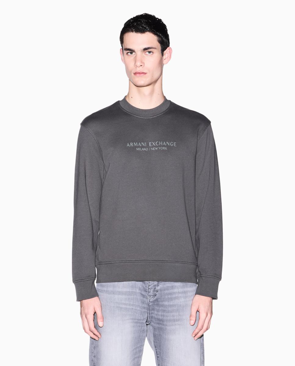 Sweatshirt com Logótipo a Condizer e Gola Redonda Verde-militar-1