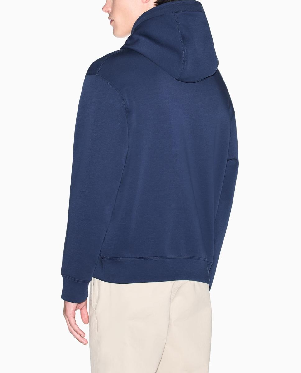 Sweatshirt com Estampado de Logótipo e Capuz Ajustável Azul-2