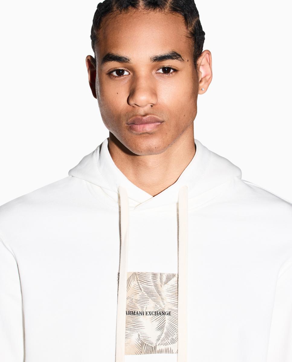 Sweatshirt com Estampado à Frente e Capuz Branco-3