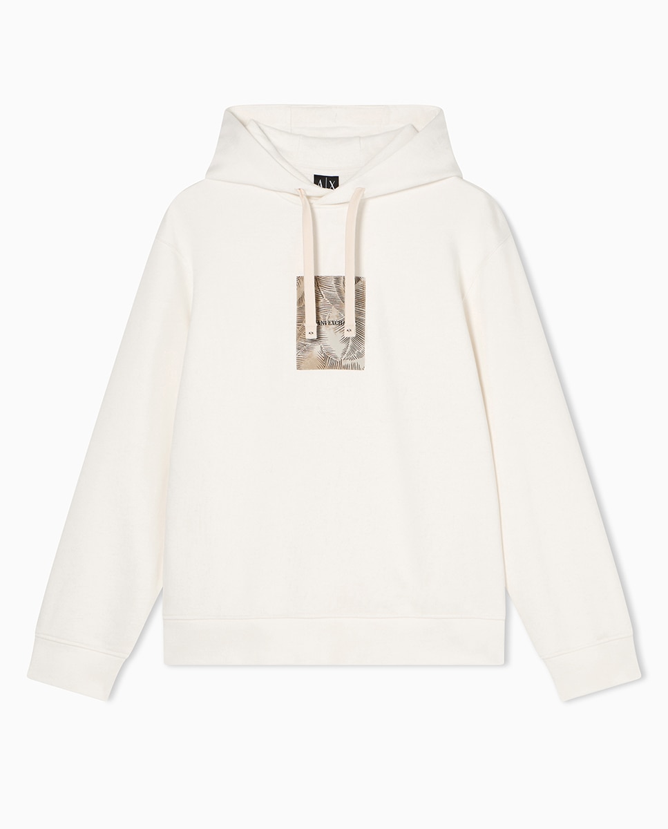 Sweatshirt com Estampado à Frente e Capuz Branco-4