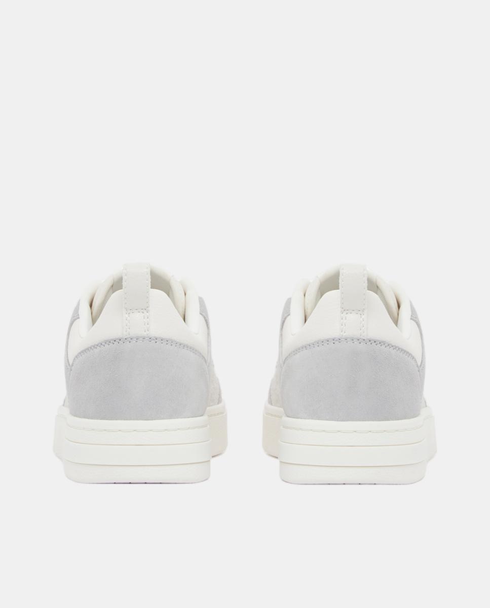 Zapatillas de hombre bajas en contrastes con en piel - Armani Exchange - Blanco Blanco-6