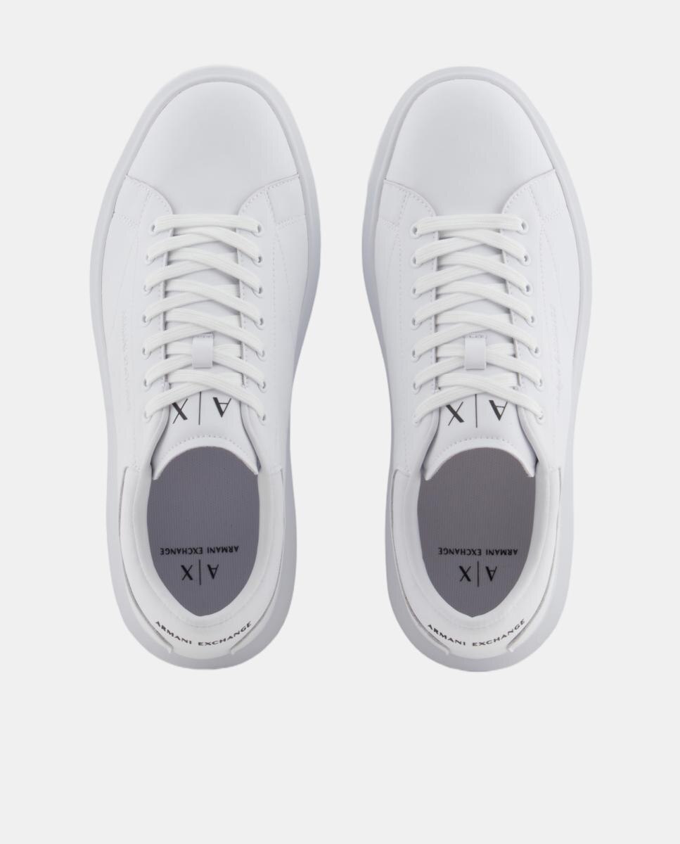 Sapatilhas Estilo Casual Lisas com Logótipo na Sola Branco-2