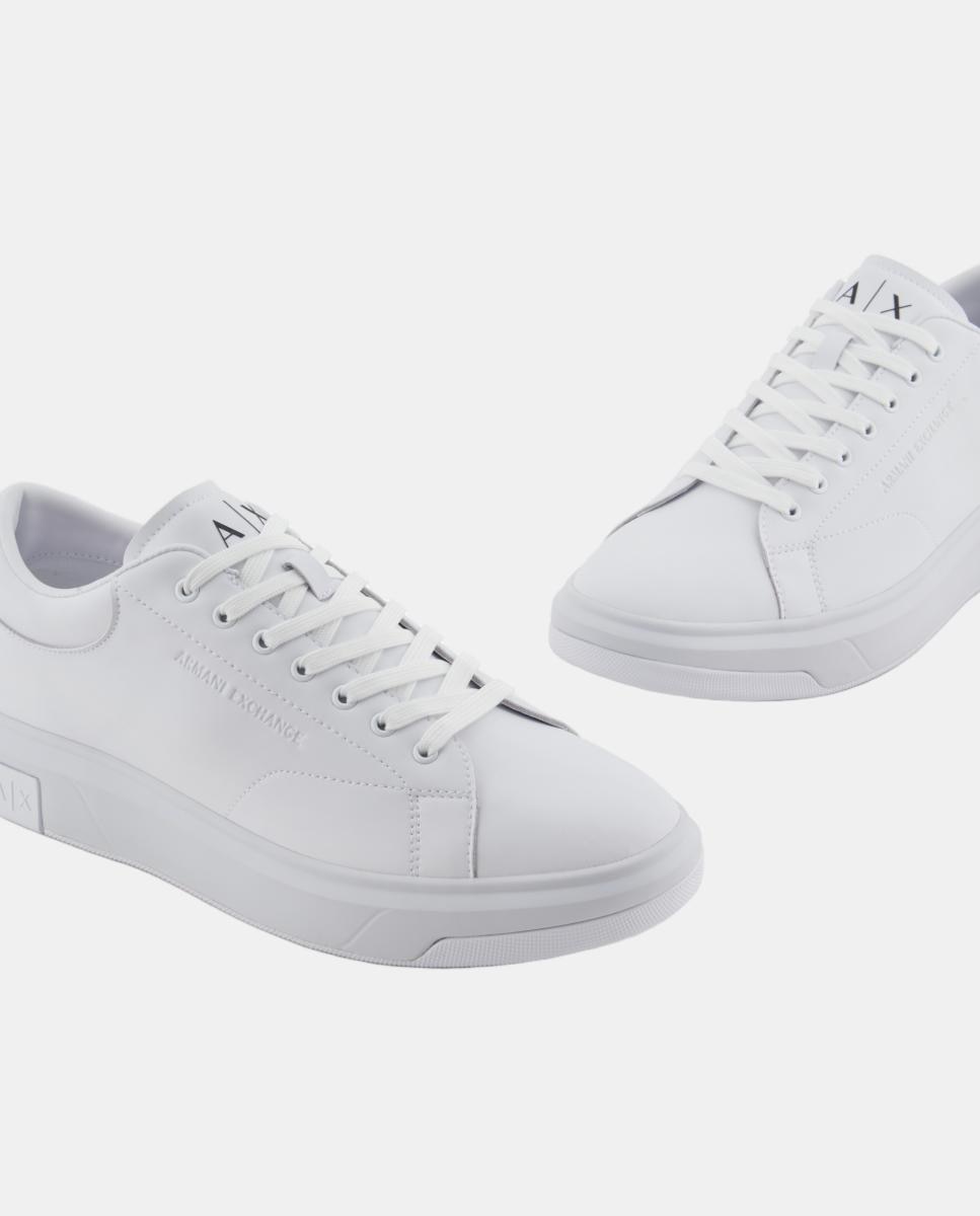 Sapatilhas Estilo Casual Lisas com Logótipo na Sola Branco-3