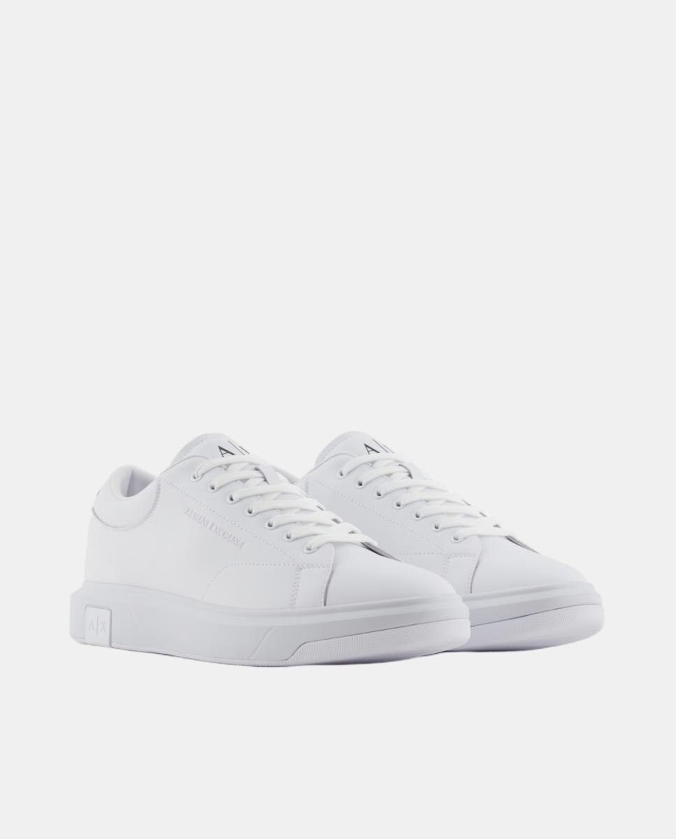 Sapatilhas Estilo Casual Lisas com Logótipo na Sola Branco-5