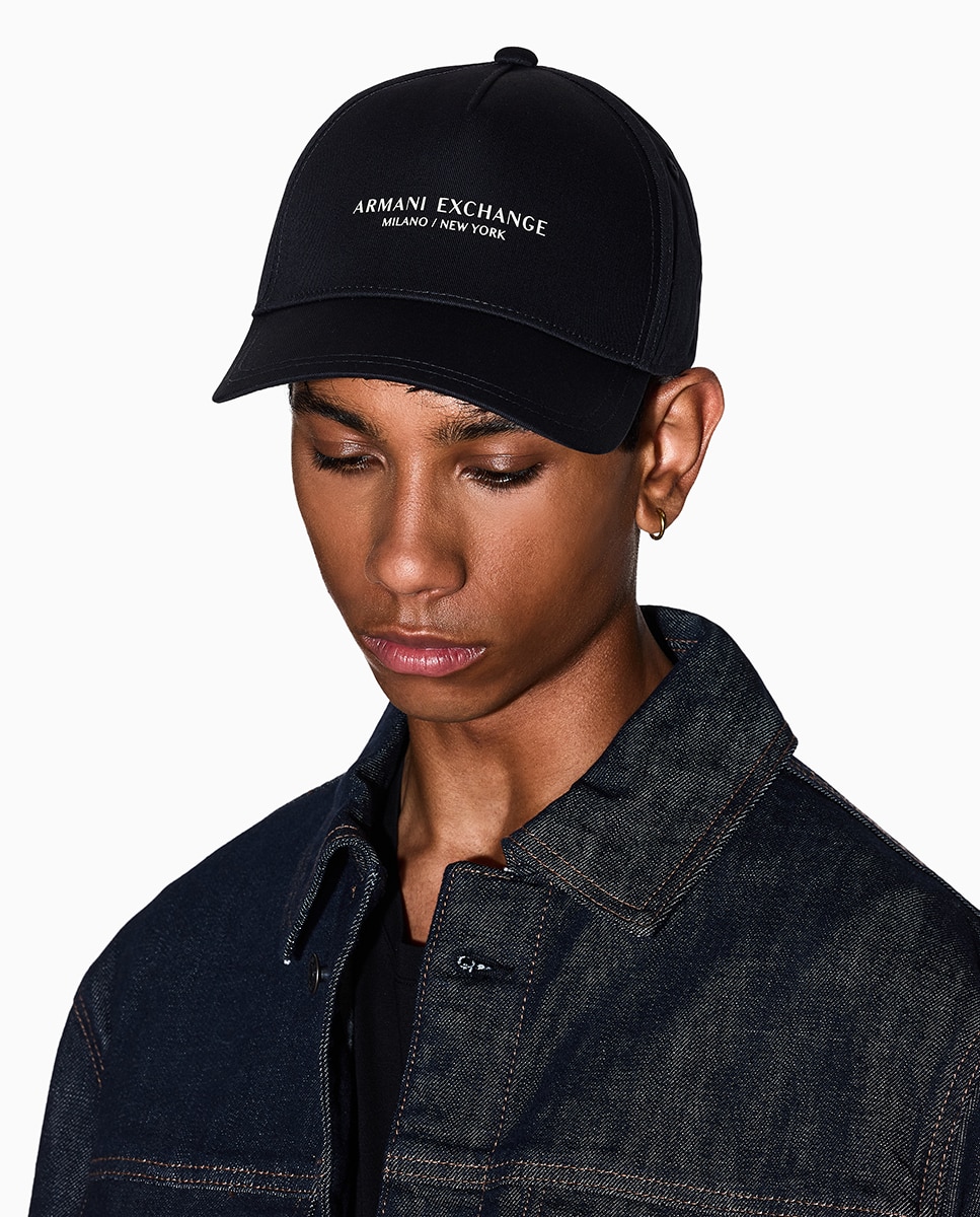 Boné de Algodão com Logótipo Azul-marinho-4