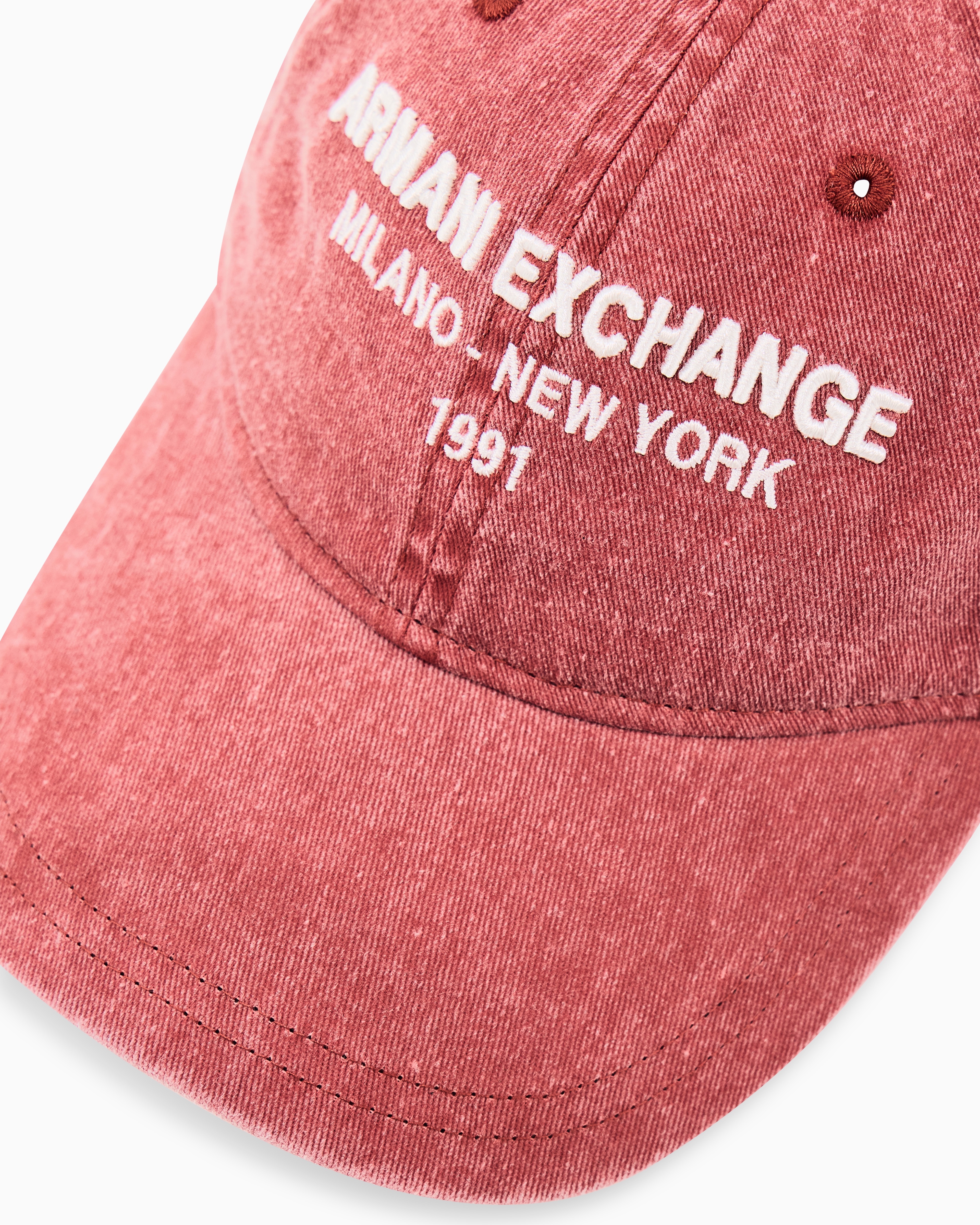 Gorra de hombre con logo efecto lavado - Armani Exchange - Coral Coral-3