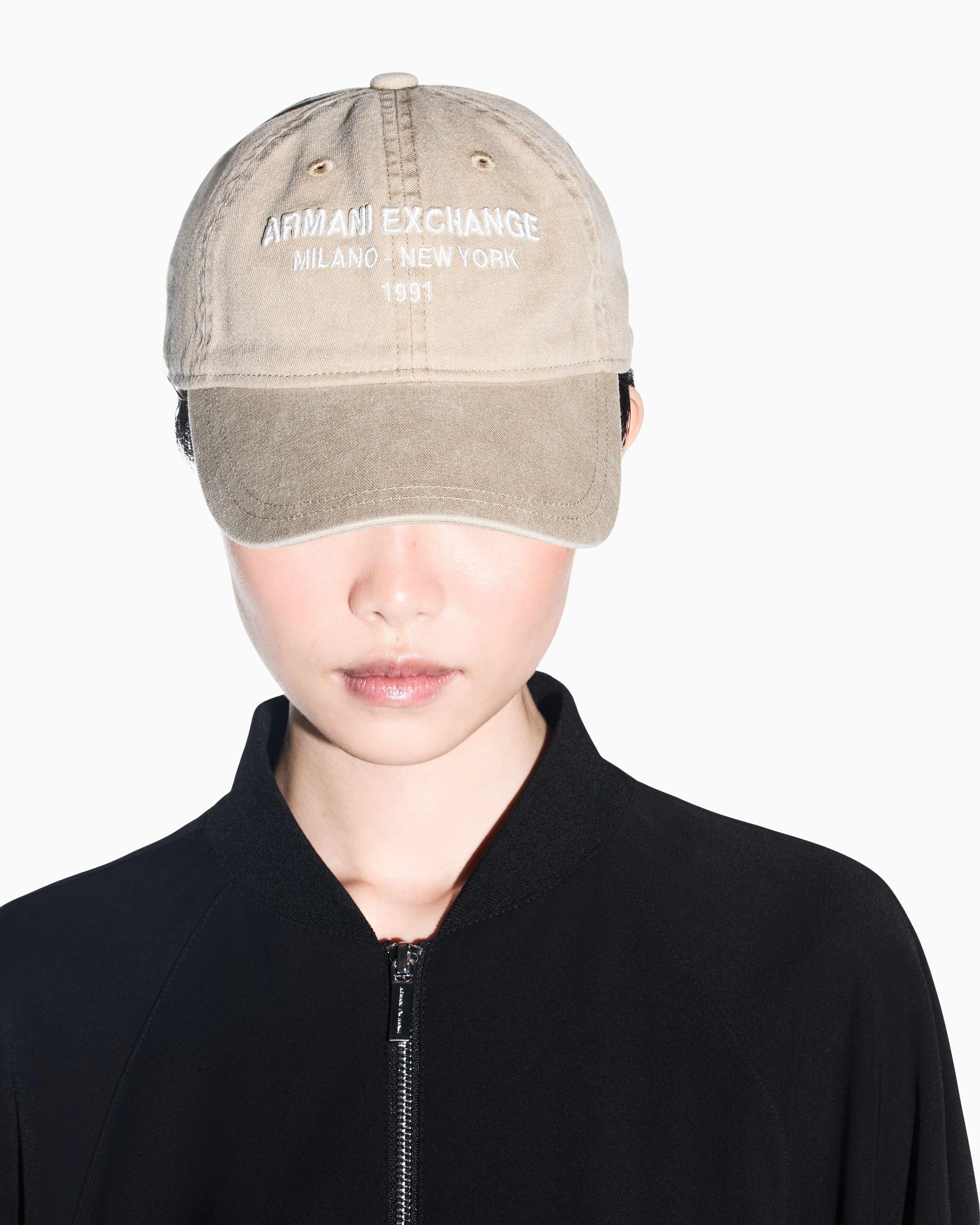 Gorra de hombre con logo efecto lavado - Armani Exchange - Topo Topo-3