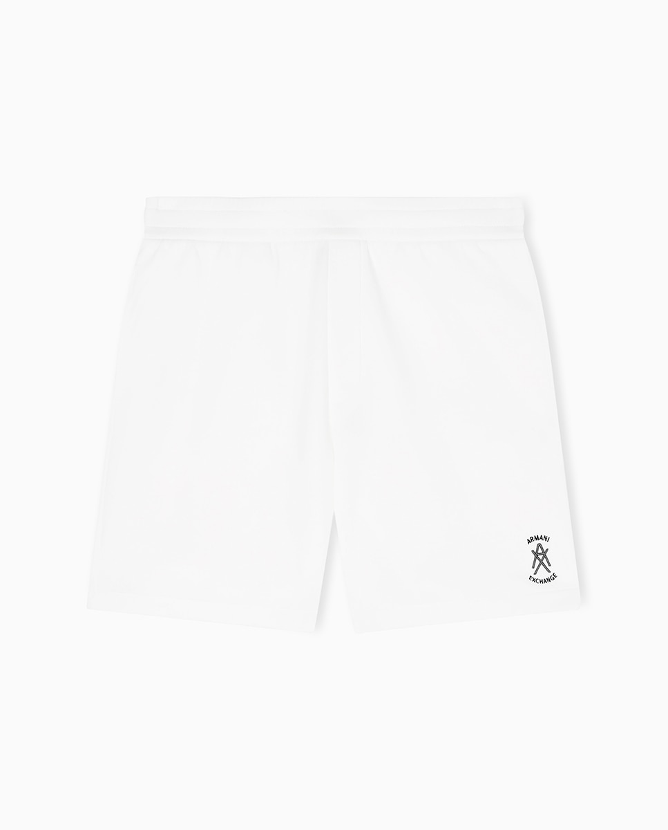 Calções Lisos com Logótipo Bordado Branco-2