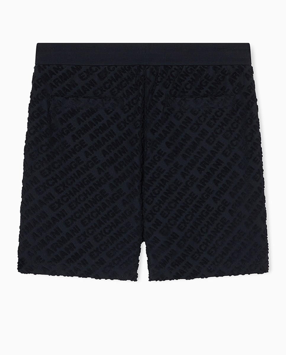 Bermudas com Cintura Elástica e Letras em Relevo Azul-marinho-6