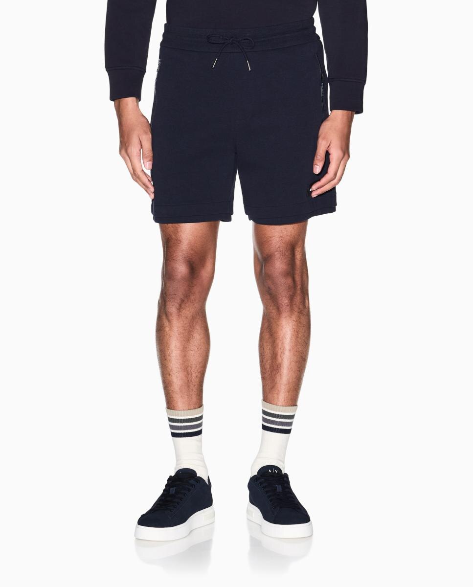 Bermudas com Cintura Elástica em Bolsos com Fecho de Correr Azul-marinho-2