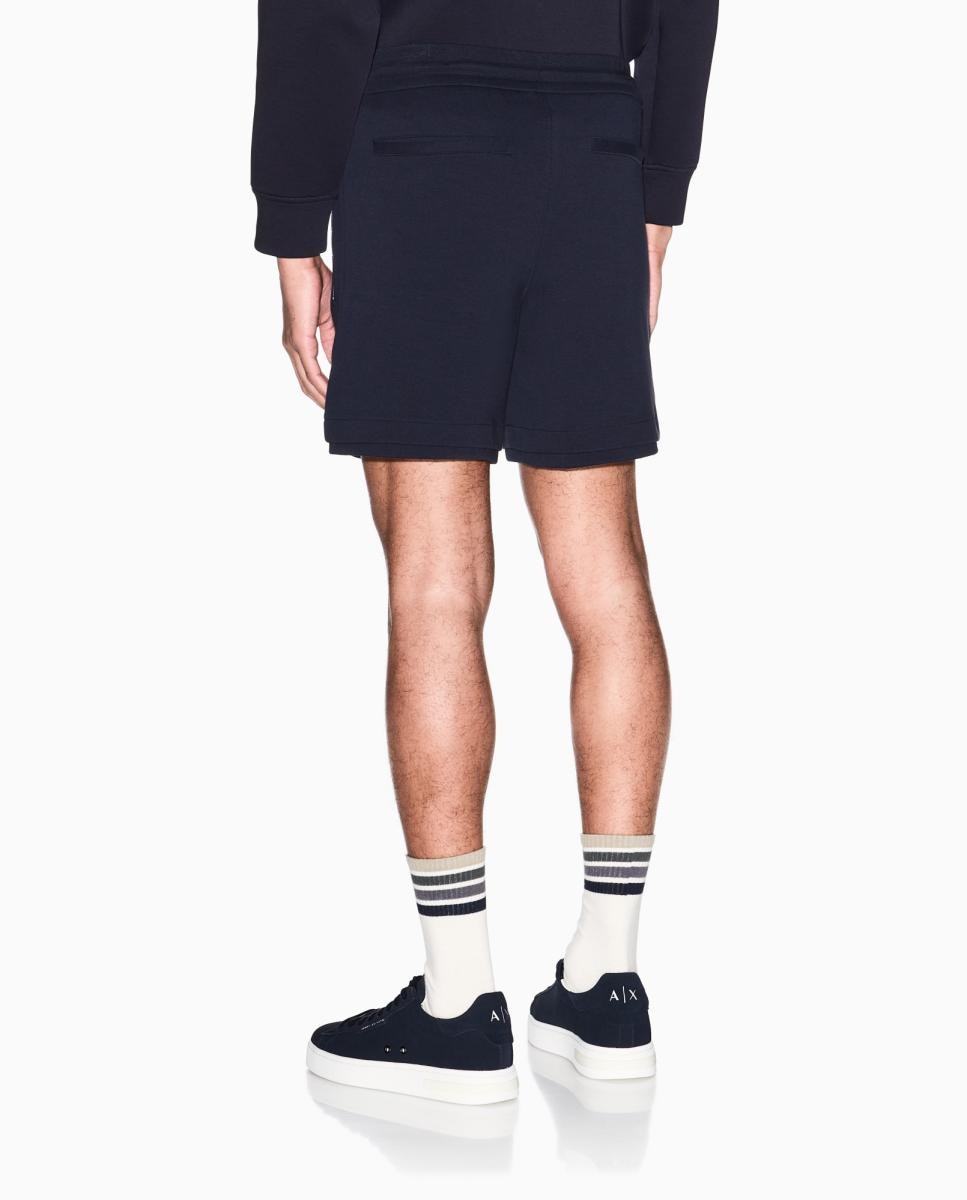 Bermudas com Cintura Elástica em Bolsos com Fecho de Correr Azul-marinho-3
