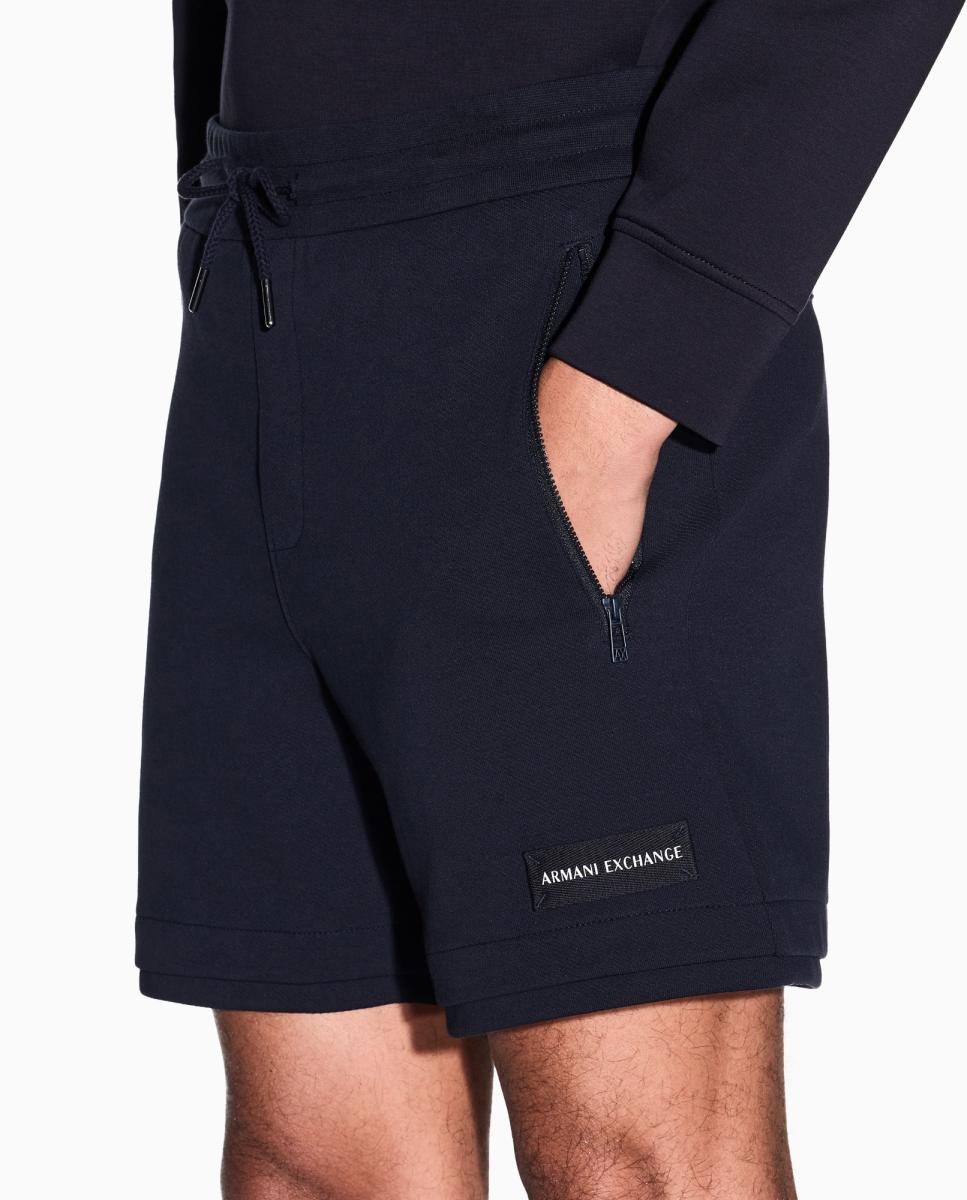 Bermudas com Cintura Elástica em Bolsos com Fecho de Correr Azul-marinho-4