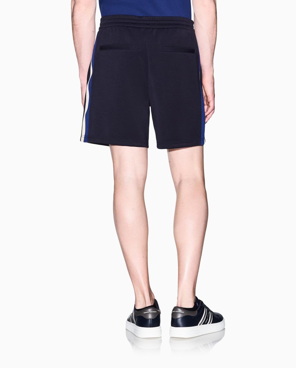 Bermudas com Fita Lateral em Felpa Azul-marinho-3