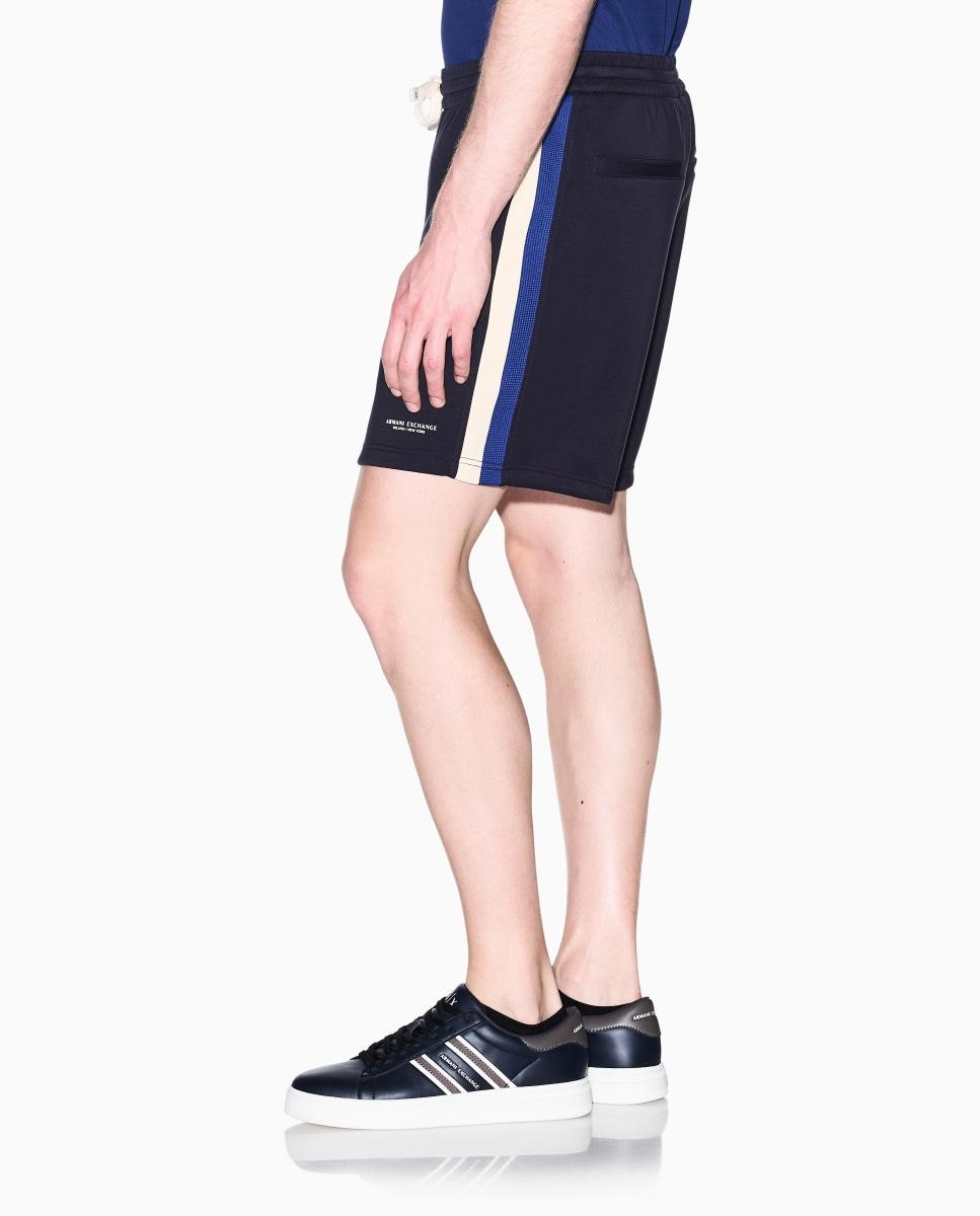 Bermudas com Fita Lateral em Felpa Azul-marinho-4
