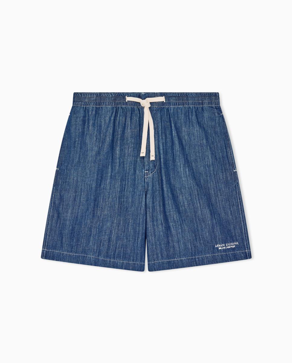 Bermudas de Ganga com Cordões Azul-índigo-6