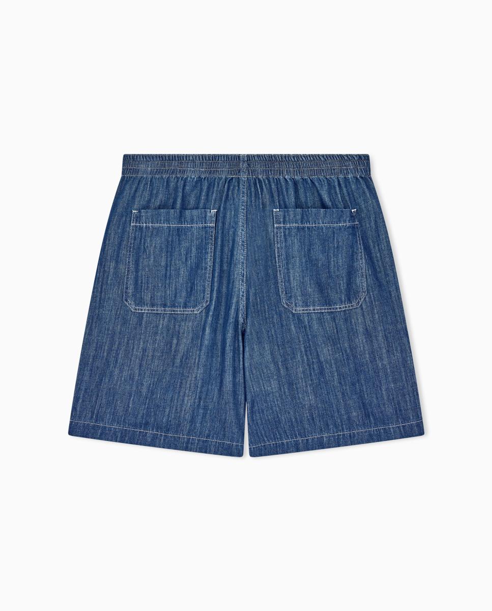 Bermudas de Ganga com Cordões Azul-índigo-7