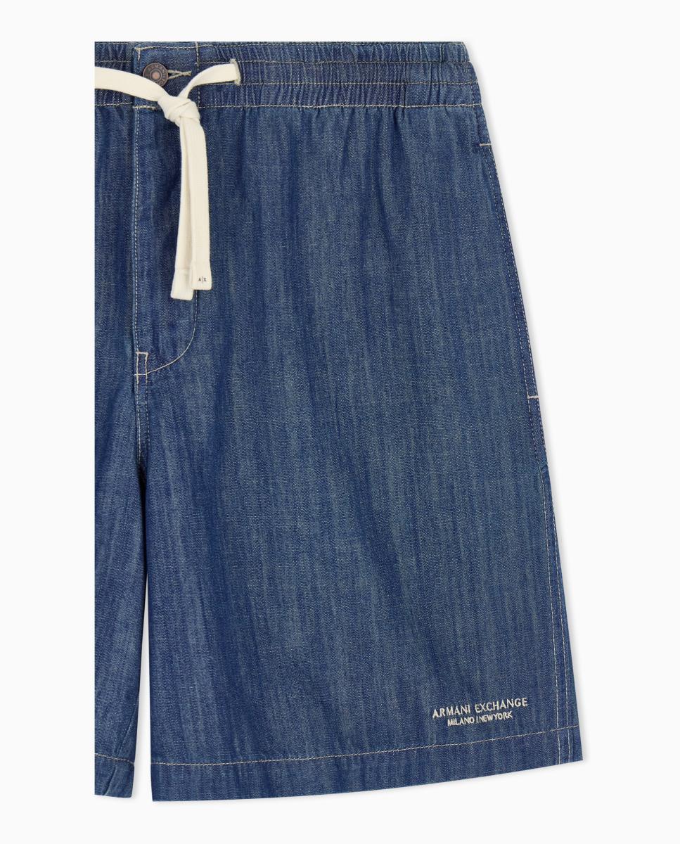 Bermudas de Ganga com Cordões Azul-índigo-8