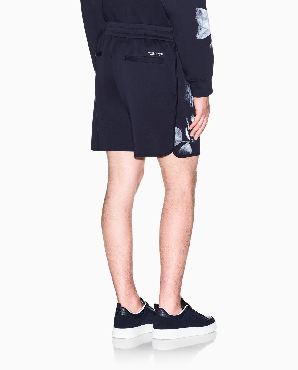 Bermudas de Felpa com Estampado Azul-marinho-3