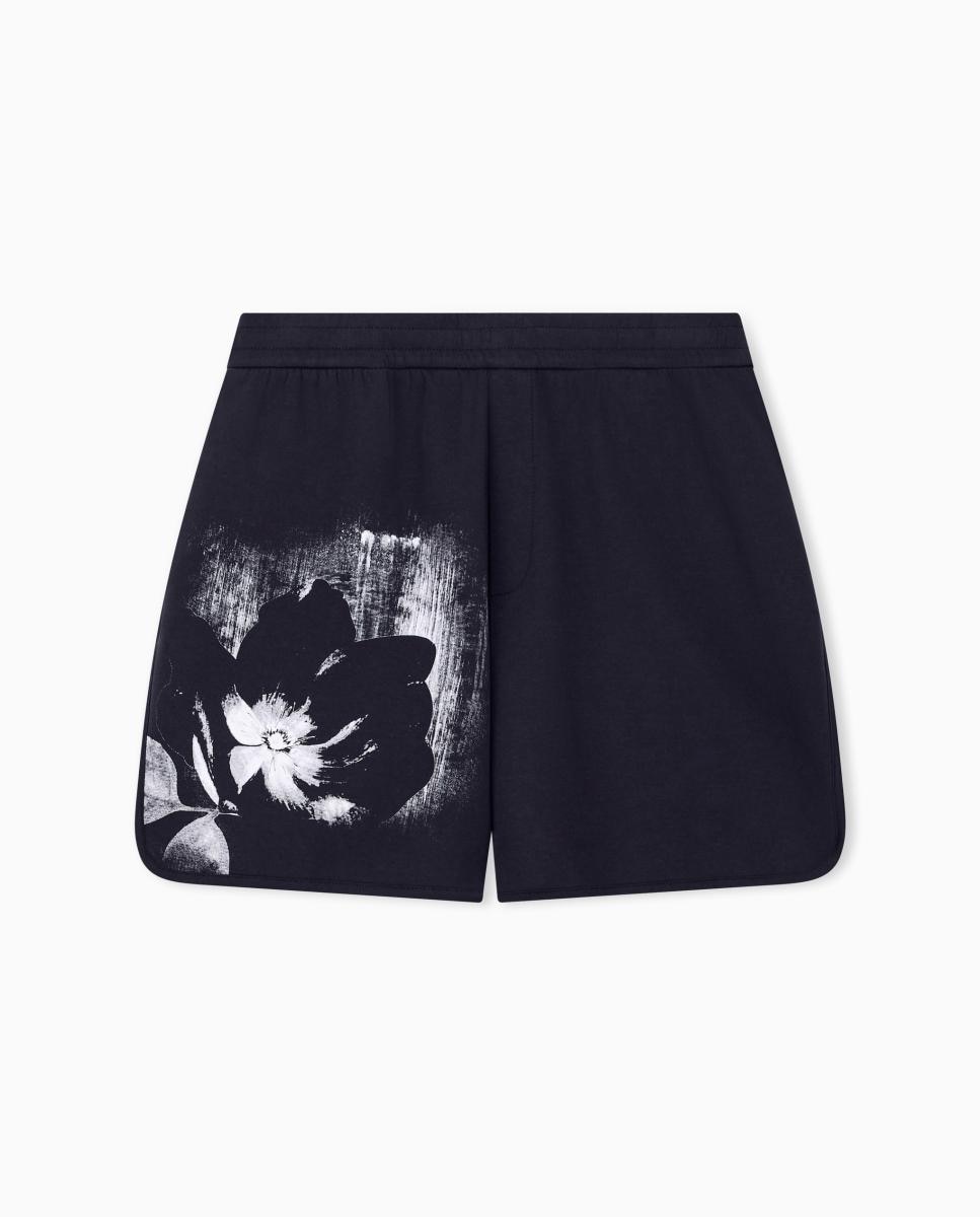 Bermudas de Felpa com Estampado Azul-marinho-5