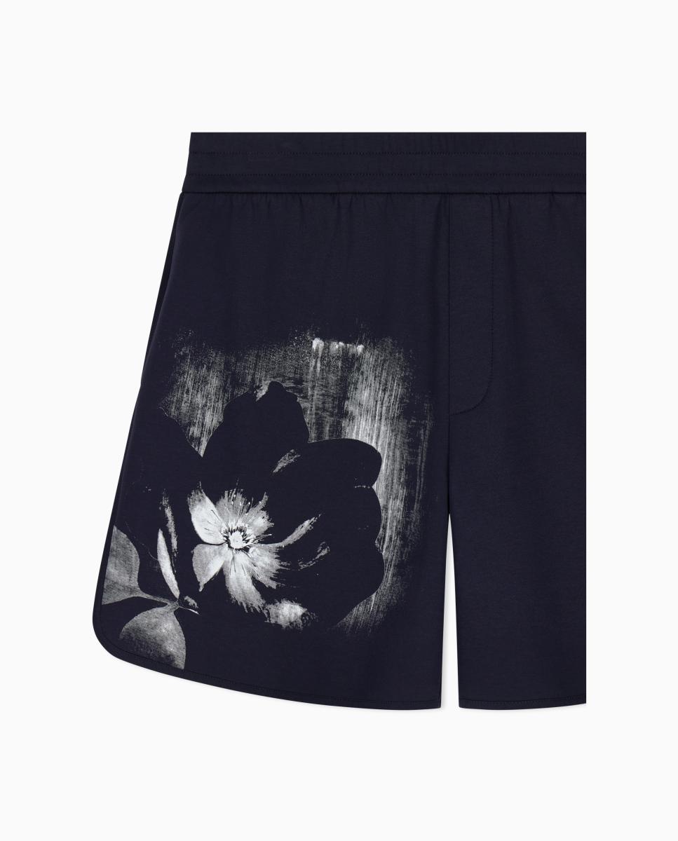 Bermudas de Felpa com Estampado Azul-marinho-7