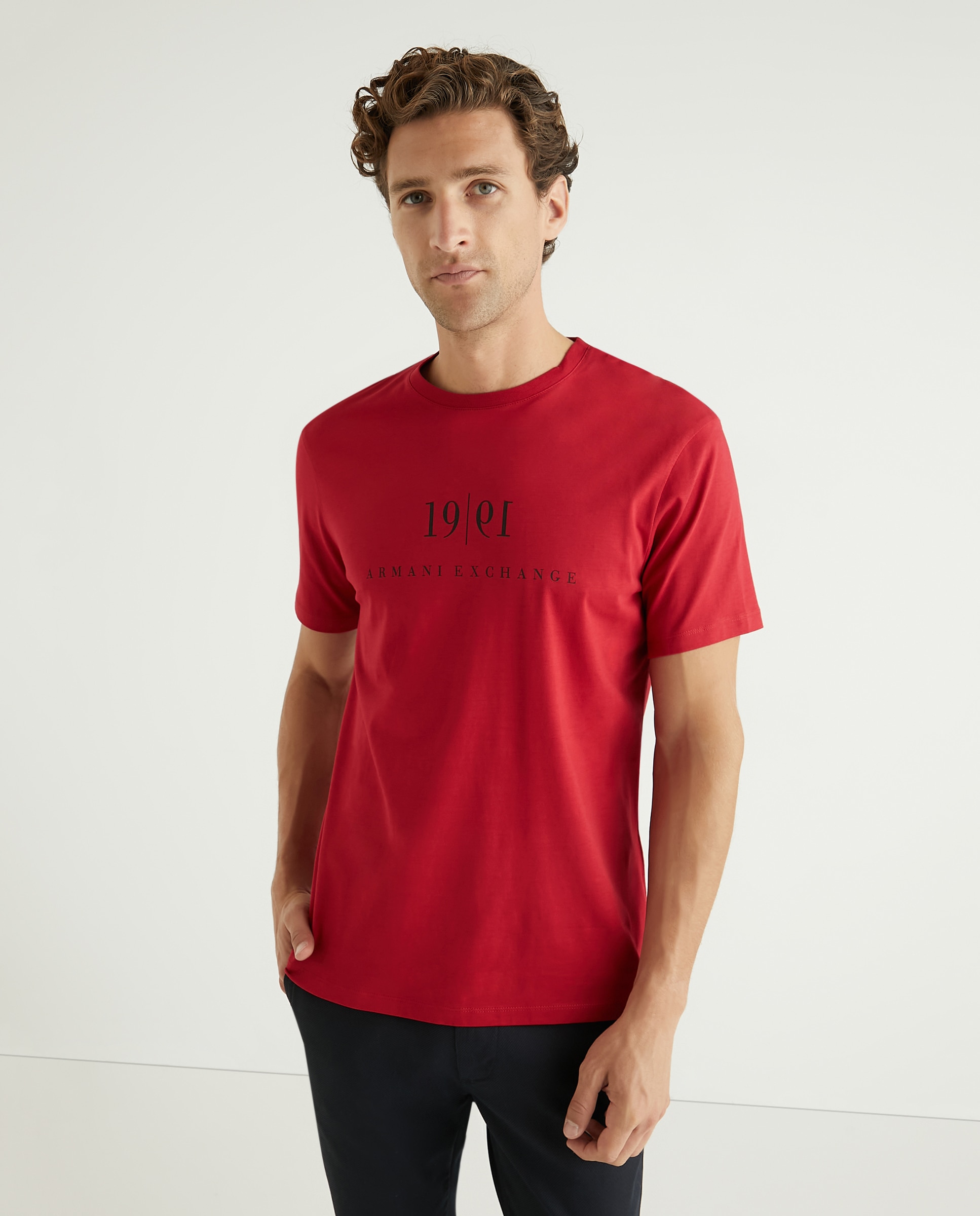 Armani Exchange - Camiseta de hombre manga corta roja.