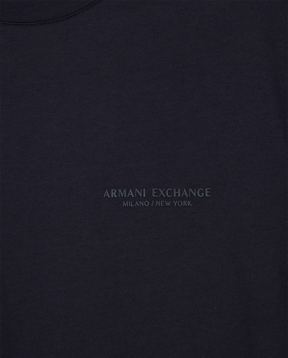 T-shirt de Manga Curta com Logótipo a Condizer Azul-marinho-4