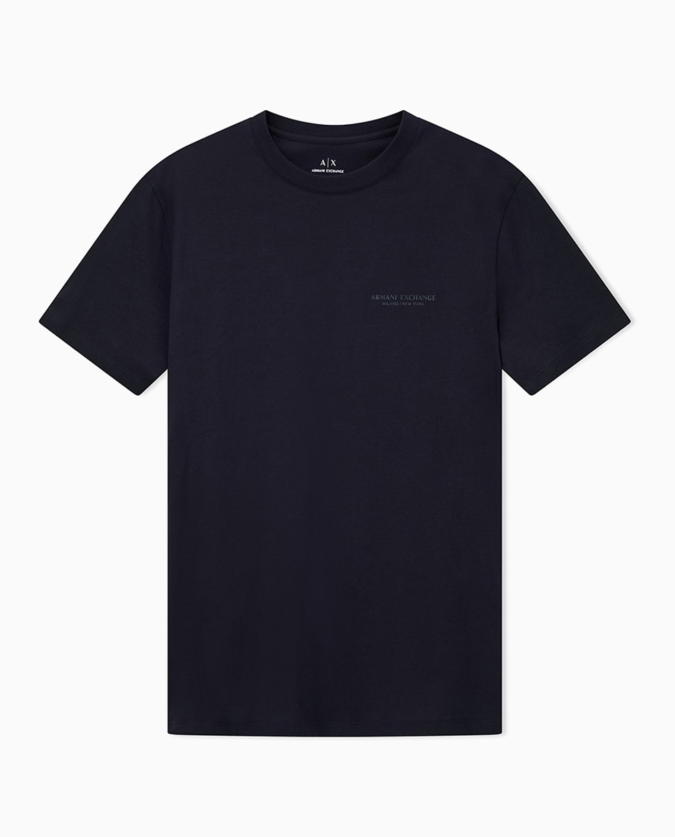 T-shirt de Manga Curta com Logótipo a Condizer Azul-marinho-5