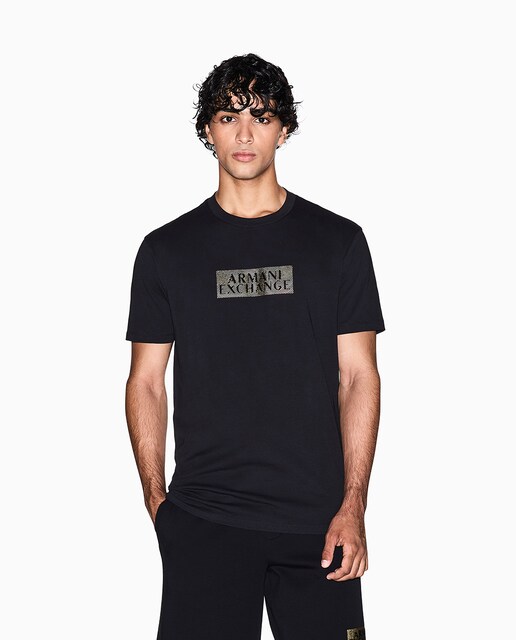 Imagem 0 de T-shirt de Manga Curta com Logótipo Dourado no Peito