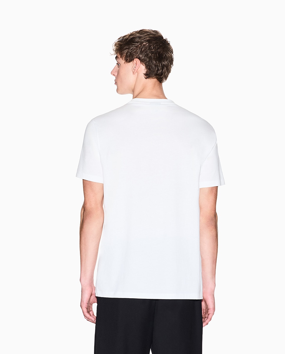 T-shirt Regular Fit com Manga Curta Branco-2