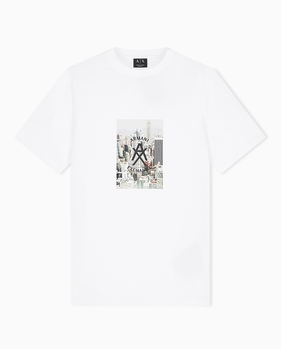 T-shirt Regular Fit com Manga Curta Branco-4
