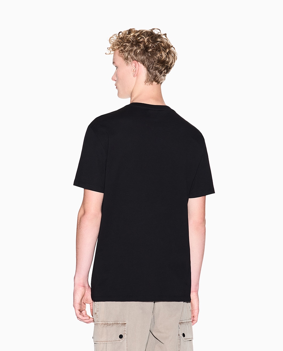 T-shirt Regular Fit com Manga Curta e Logótipo Preto-2