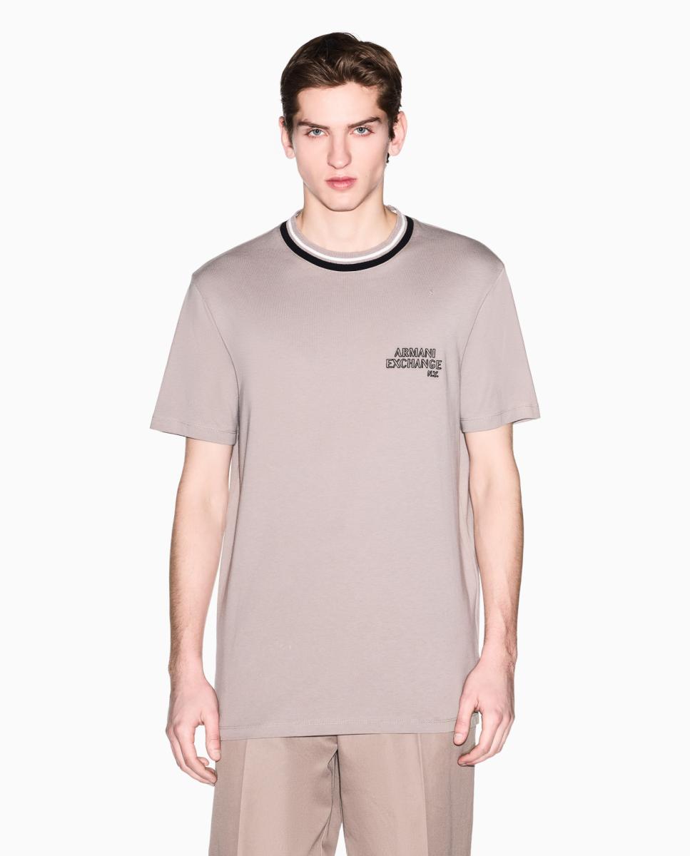 Imagem 0 de T-shirt Regular Fit com Manga Curta e Gola Canelada