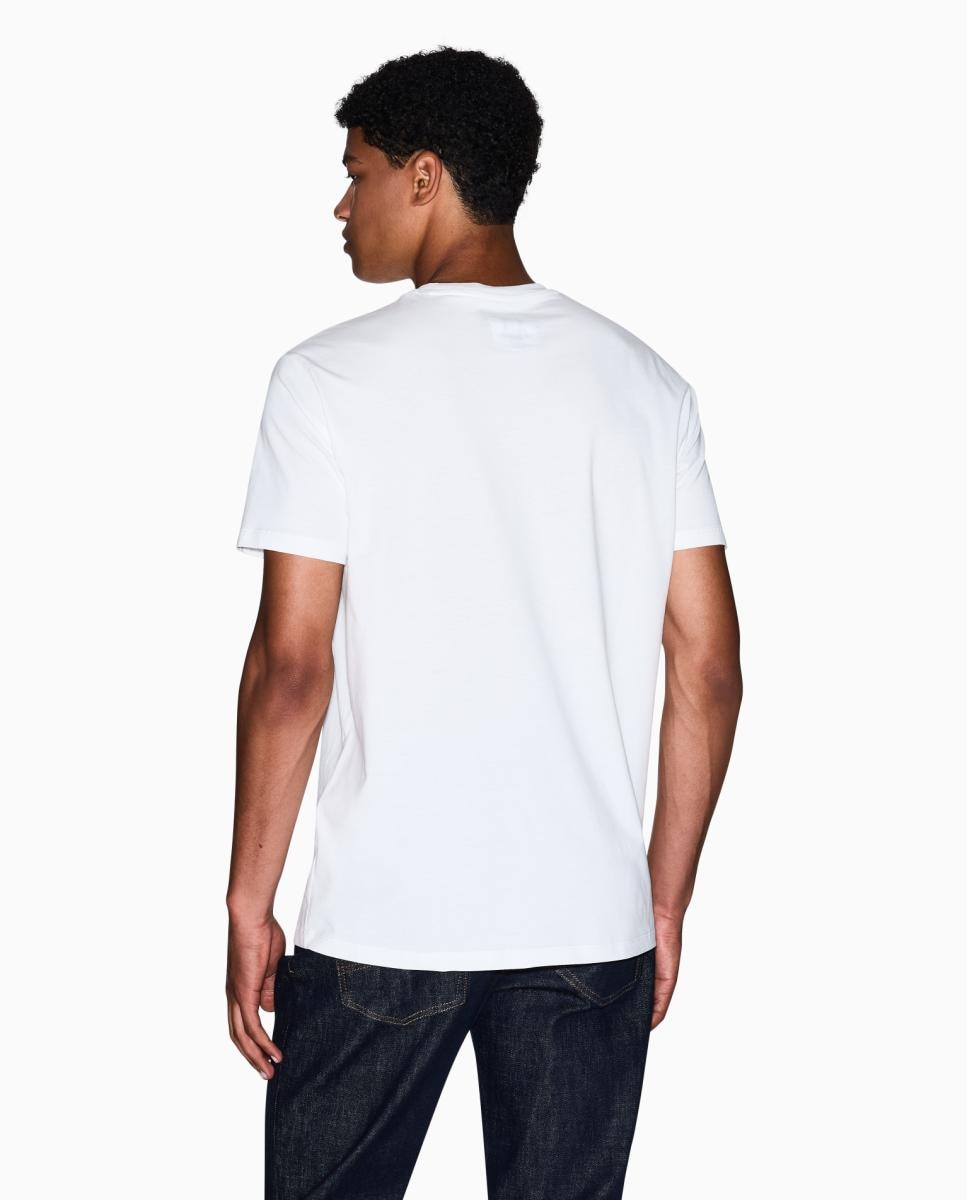 T-shirt de Manga Curta com Logótipo Bordado Branco-2