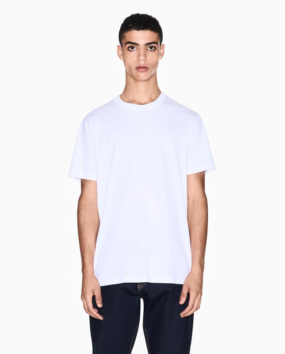 T-shirt em Algodão Mercerizado com Manga Curta Branco-2