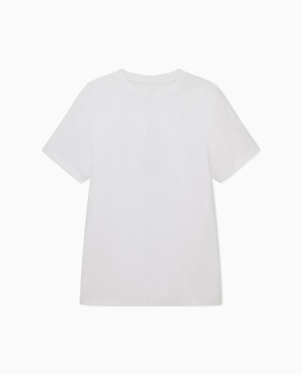 T-shirt em Algodão Mercerizado com Manga Curta Branco-3
