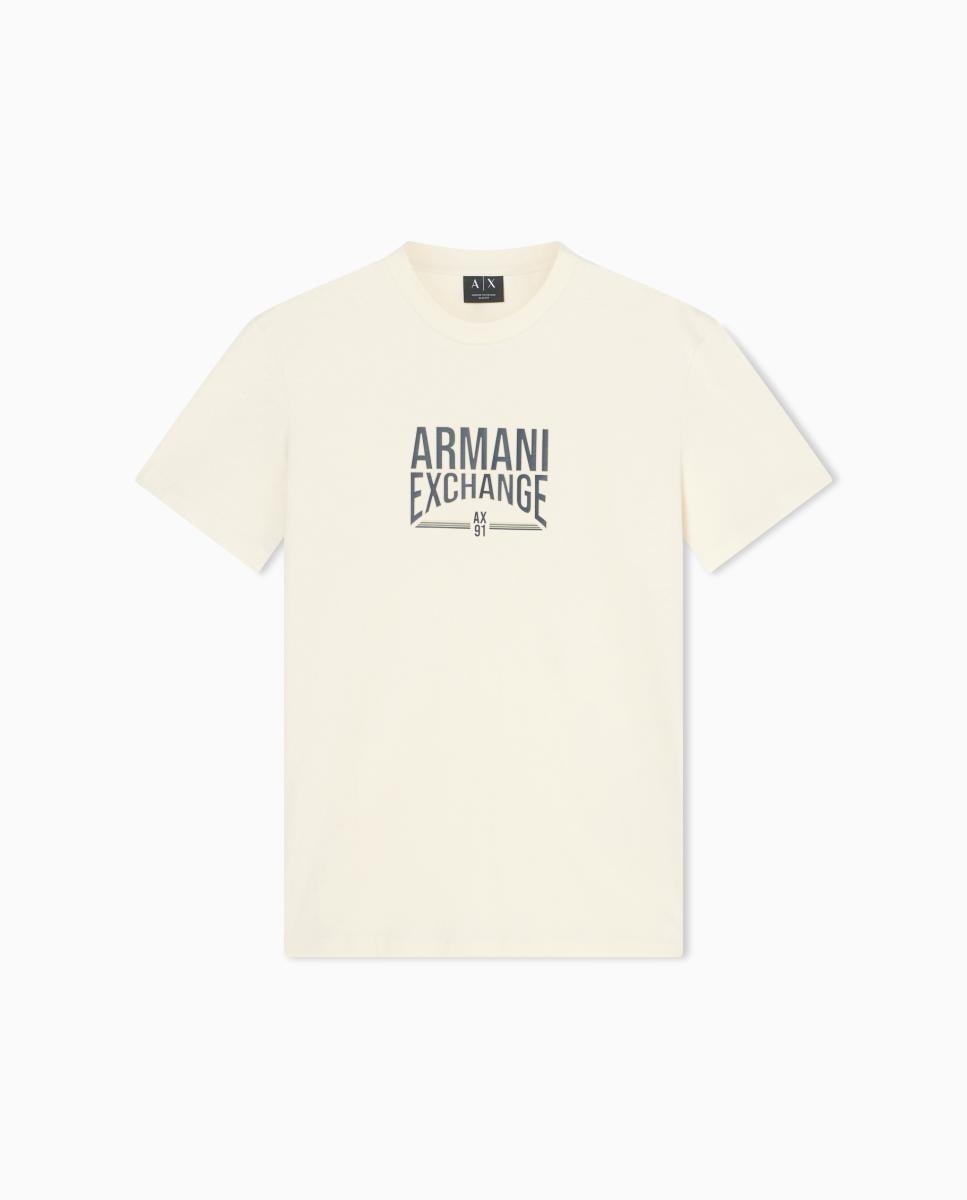 T-shirt Slim Fit com Manga Curta Creme-6