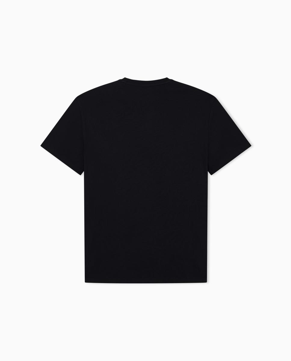 T-shirt de Manga Curta com Estampado Multicolor Preto-2