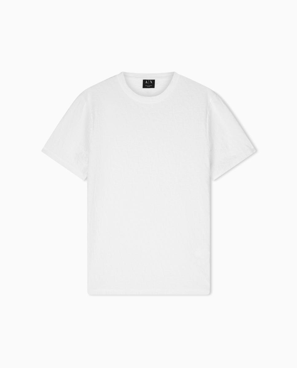 T-shirt de Manga Curta em Algodão Jacquard Branco-5