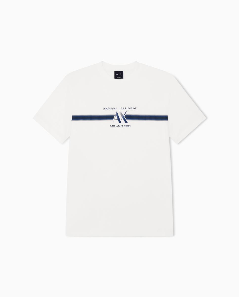 Camiseta de hombre manga corta con logo frontal - Armani Exchange - Blanco Blanco-6
