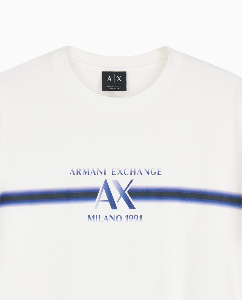 Camiseta de hombre manga corta con logo frontal - Armani Exchange - Blanco Blanco-8