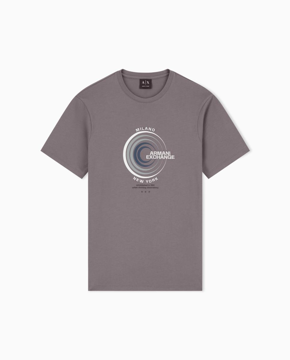 T-shirt de Manga Curta com Estampado Taupe-5