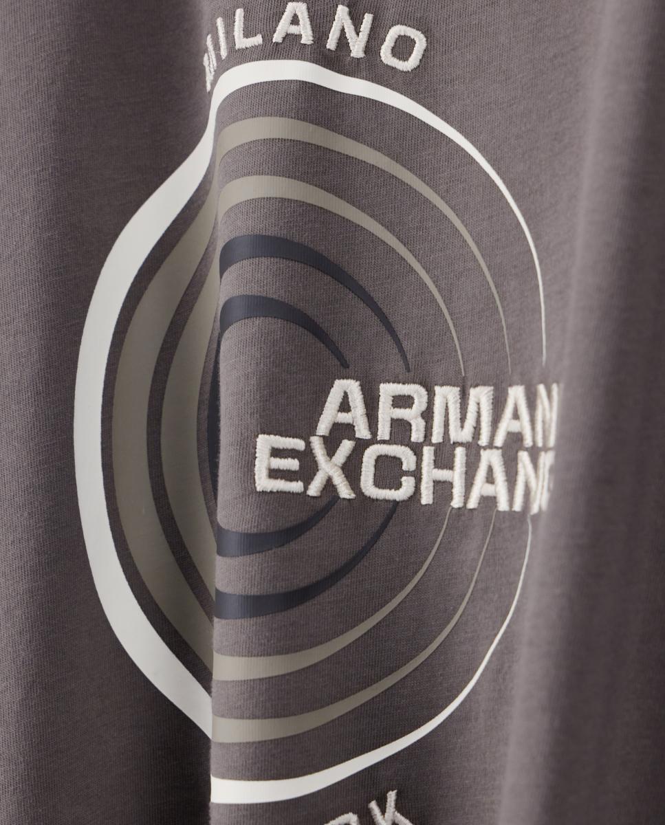 T-shirt de Manga Curta com Estampado Taupe-7