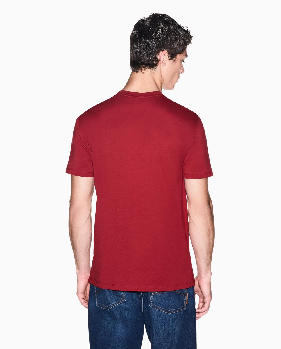 Imagen 2 de Camiseta de hombre manga corta con logo en aplicación flocada - Armani Exchange - Burdeos Burdeos