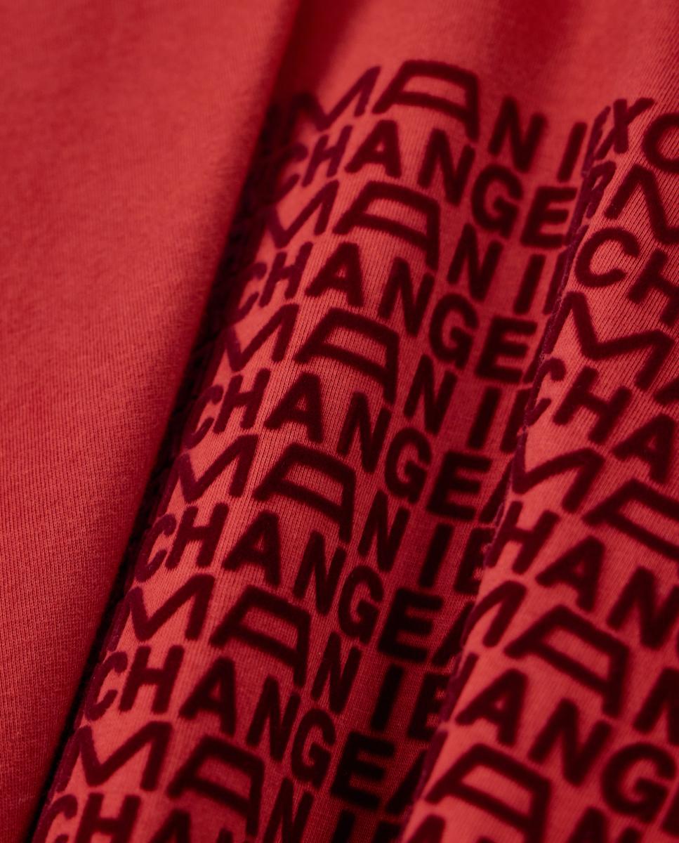 Imagen 5 de Camiseta de hombre manga corta con logo en aplicación flocada - Armani Exchange - Burdeos Burdeos