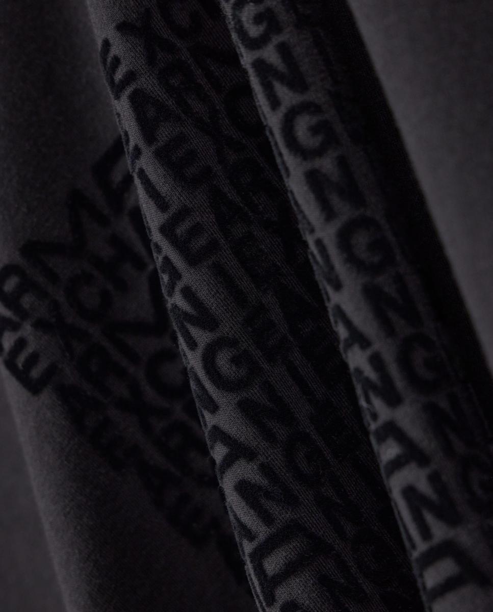 T-shirt de Manga Curta com Logótipo em Aplique Flocado Preto-5