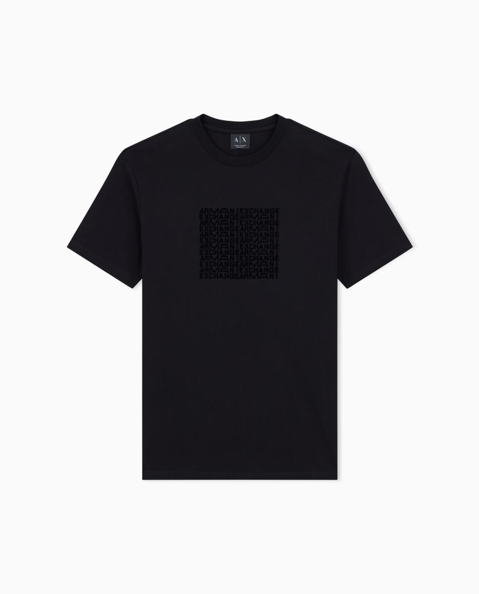 T-shirt de Manga Curta com Logótipo em Aplique Flocado Preto-6
